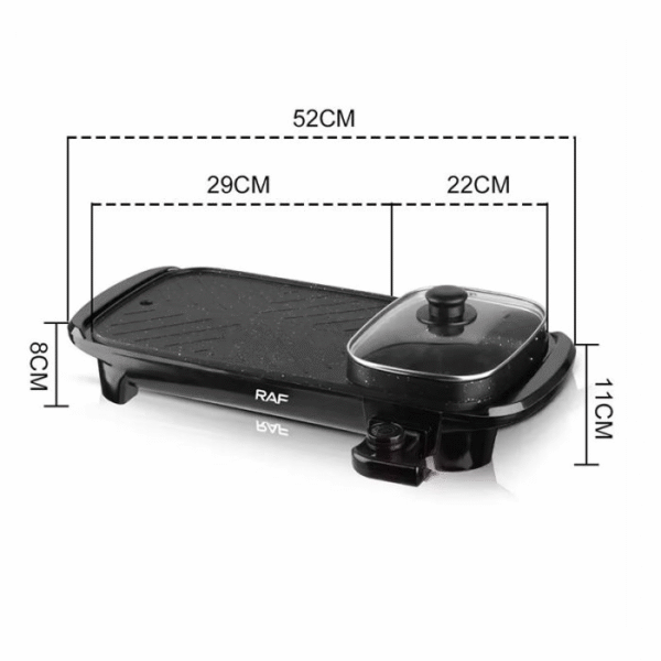 Barbecue Électrique Multifonction RAF R-5303 1500W Noir – Image 2