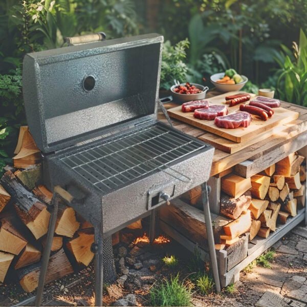 Barbecue au charbon avec pied démontable