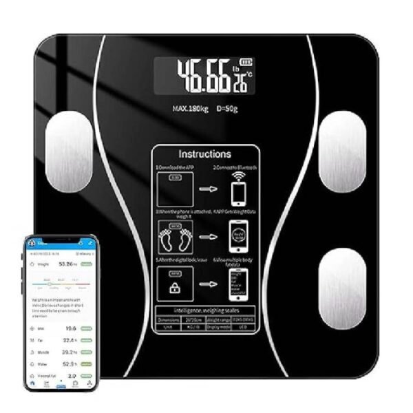 Pèse Personne Impédancemètre Connecté 180 Kg - Noir