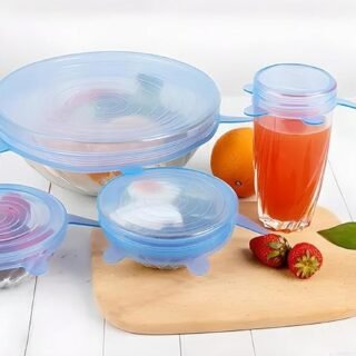 Couvercles de conservation réutilisables pour aliments - 6 pièces
